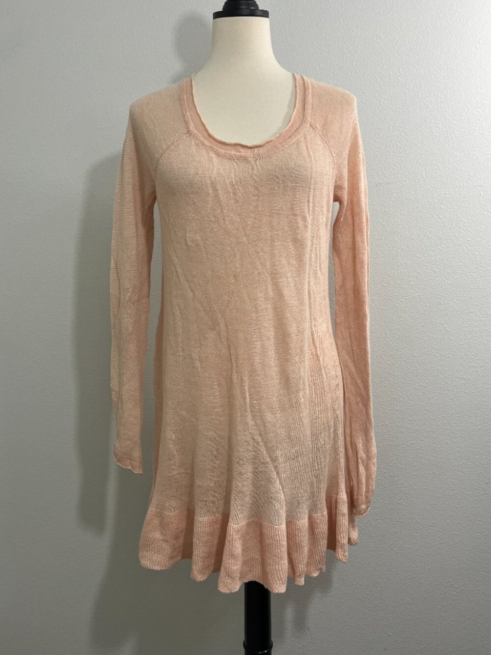 Free People Large Knit Seashell Pink Dress